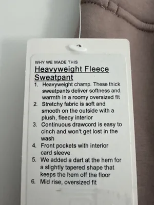 Lululemon Women’s Large Heavyweight Fleece Sweatpants thumbnail 8