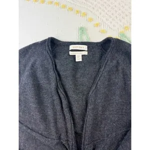 Ellen‎ Tracy Extra Fine Merino Wool Buckle Front Cardigan Gray Small thumbnail 5