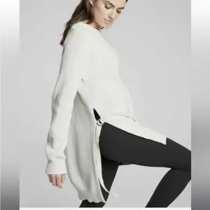 Athleta West End Knit Tunic Sweater in Dove White XXS thumbnail 2