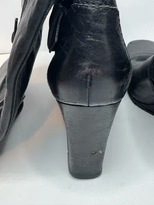 Nine West Niolia Black Leather Wedge Knee High Boots Womens Size 9 M thumbnail 3