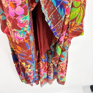 Me 2 Magic Floral Maxi Dress Sz M Metallic Boho Bell Sleeve Festival Euro Anthro thumbnail 6