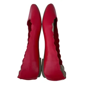 Sam & Libby Womens Scalloped Ballet Flats Red Round Toe Slip On Shoes Size 9.5 thumbnail 7