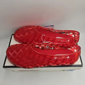 Steve Madden Codi Red Jelly Flats Women’s Size 9 Caged Latice Slip On Shoes NWT thumbnail 9