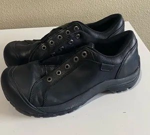Keen Shoes Womens 10 Athletic Leather Briggs‎ Sneaker Comfort Black Lace Up Walk thumbnail 1