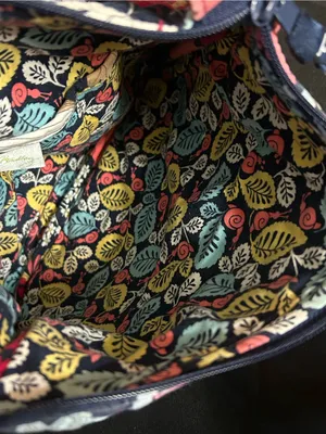 Vera Bradley Navy Pink Yellow White Blue Floral Quilted Shoulder Bag thumbnail 10