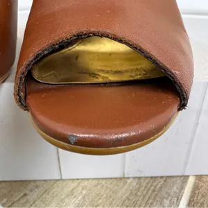 Ralph Lauren Hannie Brown‎ T Strap Peep Toe Wedge Sandals Leather Sz 8.5 thumbnail 12