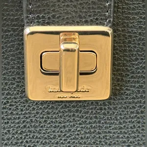 Kate Spade NY Phoebe Black Grained Leather Satchel with Gold Accents thumbnail 8