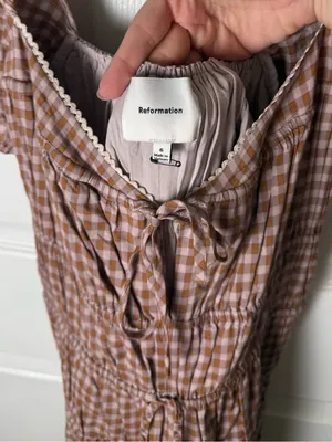 Reformation Rhett Dress in Audrie Check Gingham 6 thumbnail 7