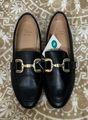 A New Day Black Loafers with Gold Accent thumbnail 1