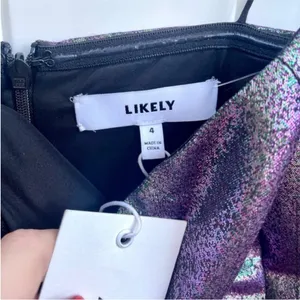 Likely Lurex‎ Haley Metallic Purple Iridescent Mini Cocktail Dress Revolve 4 thumbnail 4