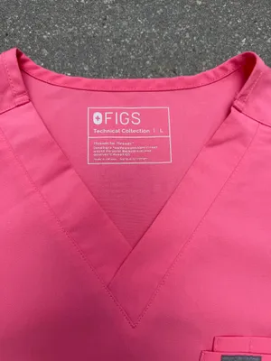 FIGS Leon Men’s Large Pink FIONx Scrub Top NWOT Hidden Pocket thumbnail 2