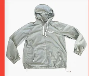 Brandy Melville J Galt Zip Up Windbreaker Raincoat Green Small thumbnail 1