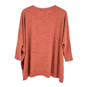Yelete‎ Womens Medium Rust Burnt Orange Dolman Sleeve Knit Top Oversized Boho thumbnail 6