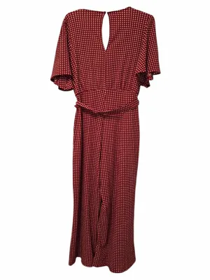 Anthropologie Margaret Belted red Jumpsuit romper 12 thumbnail 8