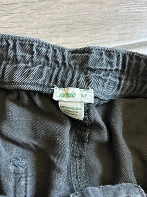 aerie Black Frayed Hem Denim-Style Shorts thumbnail 2