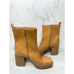 BP‎ Boots Womens Size 10 Brown Platform Block Heel Ankle Booties Side Zip thumbnail 4