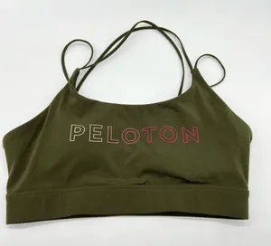 Peloton Dark Green Sports Bra w/Pink Ombre Spellout-Size M thumbnail 1