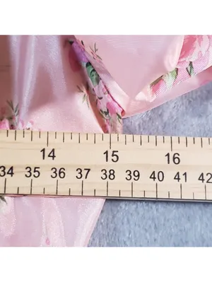 LoveShackFancy Pink Floral V-Neck Puff Sleeve Belted Satin Mini Dress 6 thumbnail 6