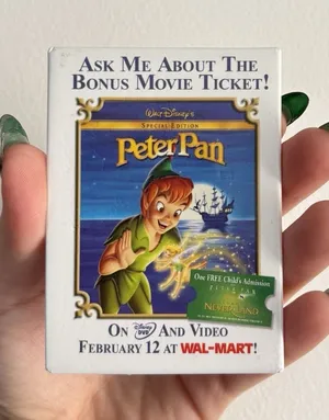 Vintage Peter Pan Movie Promo Pin Brooch Button Disney Y2K‎ Blue Walmart thumbnail 1