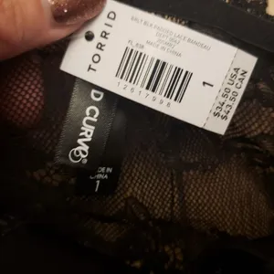 Torrid NEW 1 1X Black Lace Bandeau Bralette Bra Sexy NWT thumbnail 2