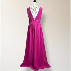 Lulus Heavenly Hues M Magenta Maxi Dress‎ Deep V Side Slit Formal Homecoming thumbnail 5