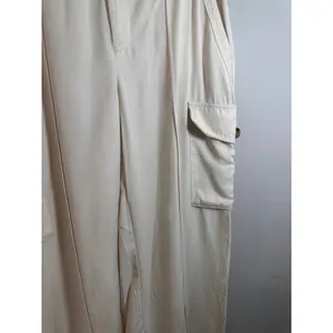 Banana Republic Tencel Wide Leg Cargo Pants Off‎ White High Rise 8 635698-00 thumbnail 5