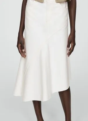 Mango Asymmetrical Cream Skirt thumbnail 1