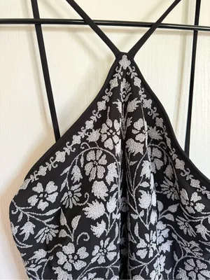 Tadashi Vintage Beaded Floral Halter Evening Gown thumbnail 8