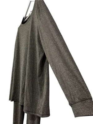 NWT Torrid Sleep Black Metallic Ribbed Long Sleeve Legging SET Size 2X thumbnail 2