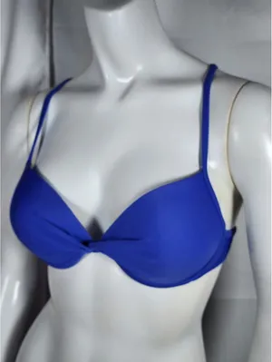 California Sunshine Blue Push Up Bikini Top with Strappy Back Detail Size S thumbnail 3