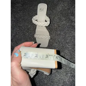 Dolce Vita Sandals Womens Size 10 Ivory Braided Slide Square Toe Block thumbnail 7