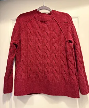 Aerie Cable Knit Sweater Oversized, XXS thumbnail 1
