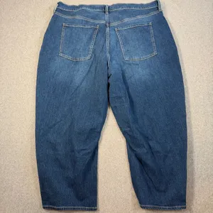 Old Navy Women's Size 20 Short High-Rise Wow Barrel Leg Jeans Medium Wash Blue thumbnail 7