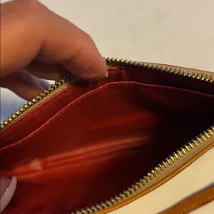 Dooney& Bourke Signature Coated Wristlet Clutch Tan And Light Black Cream Color thumbnail 6