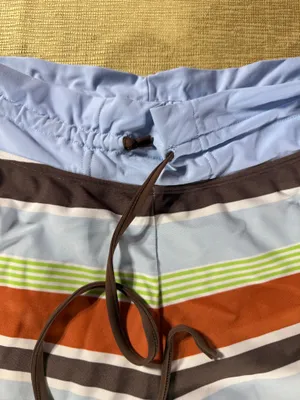Athleta Women’s Size 8 Striped Board Shorts Swim Surf Blue Green Orange thumbnail 8