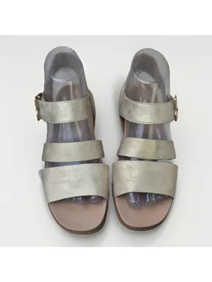 DR. SCHOLL'S Sustainable Comfort Beige Strappy Sandals Womens 7 M Metallic thumbnail 5