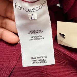 Francescas Blue Rain‎ Burgundy Wide Leg High Rise Dress Pants Large thumbnail 7