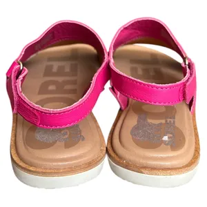 SOREL Pink Cut Out Ella Ii Round Toe Leather Slingback Sandals, US6.5 thumbnail 9