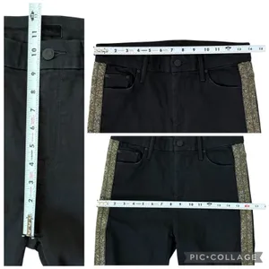 MOTHER Denim High Waisted Looker Ankle Fray Guilty Flash Black Embellished 28 thumbnail 12