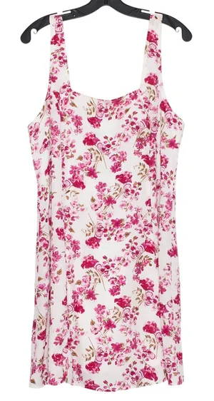 Lulus Dress Floral Coquette Cottagecore Romantic Feminine Retro White Pink XL thumbnail 1