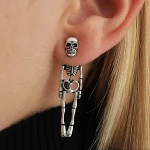 Silver Color Skeleton Earrings thumbnail 1