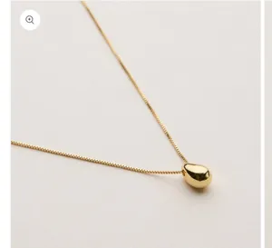 18K Gold Dipped 3D Teardrop Pendant Necklace | Minimalist Jewelry thumbnail 3