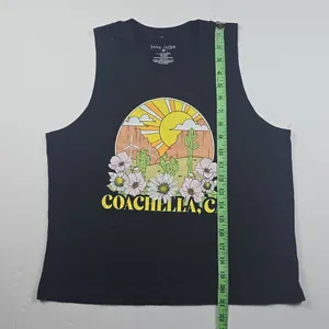 Love Tribe -1613 NWT Coachella Graphic Tank Top Muscle Top Black Size‎ Medium thumbnail 6
