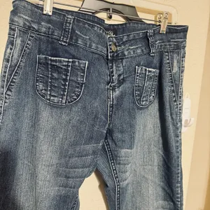 Jane Doe Womens Jr Size 11 Flare Bootcut Denim Jeans tiny front pockets Y2K thumbnail 2