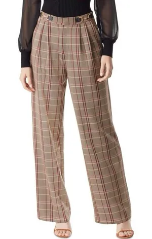 Sam Edelman Womens 8 Plaid Side Buckle wide Leg slacks Wild Aster pants thumbnail 1