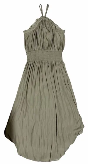Miou Muse Halter Neck Ruffle Dress Khaki Green Women's Size‎ Medium thumbnail 1