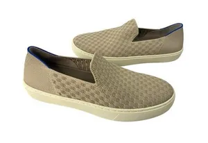 -Rothy's Womens The Original Slip On Sneaker Beige Knit Honeycomb Shoes Size 7 thumbnail 1