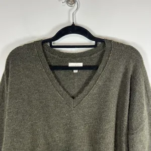 Lucky Brand Green Pullover Wool Blend V Neck Sweater‎ Women’s Large Soft thumbnail 2