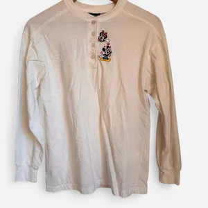 White Disney Mickey Mouse Long Sleeve Shirt Sz S Vintage Style Parks Graphic Tee thumbnail 1