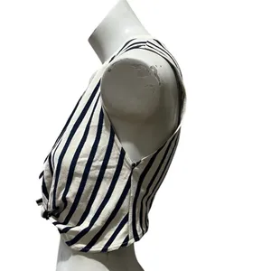 Zara Women's Striped Knotted Crop Tank Top Multicolor Size S thumbnail 2